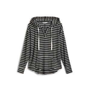 Dark gray & white striped hoodie
